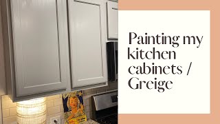 Painting My Kitchen Cabinets  Greige [upl. by Seuqcaj256]