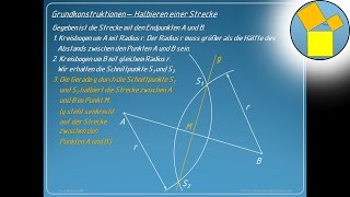 Grundkonstruktionen  Halbieren einer Strecke  Rueff [upl. by Atsirc]