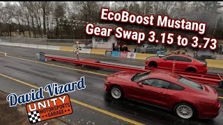 EcoBoost Mustang 10R80 315 vs 373 Gear swap Drag Test DavidVizard Boostismyfriend Shadyside [upl. by Ruy]