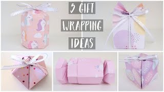 5 Creative Gift Wrapping Ideas  DIY Gift Boxes [upl. by Esirtal535]