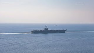 USS Eisenhower Carrier Strike Group now in Persian Gulf [upl. by Finnie]