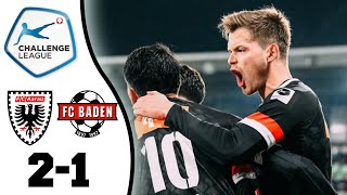 FC Aarau  FC Baden 21 Highlights Swiss Challenge League [upl. by Marcelo]