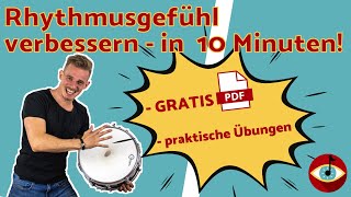 1 Rhythmusgefühl in 10 Minuten verbessern  praktische Übungen und kostenlose PDF [upl. by Nayrda]