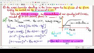 Transconductance Calculation at new operating Point in NMOS Gate 2024 EC [upl. by Katha]