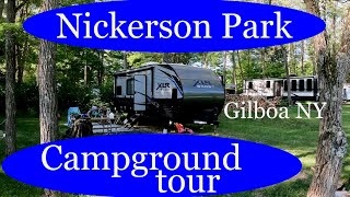 Nickerson Park Campground Tour Gilboa NY Schoharie County Scholarie Creek Wildlife Rescue Ctr [upl. by Ahsiuqram]