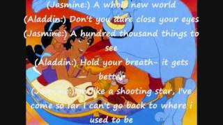 Aladdina whole new world lyrics [upl. by Novert]