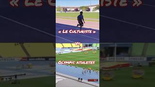 Le Culturiste vs Olympic athletes sports 100meters speed comparisonshorts [upl. by Verger]