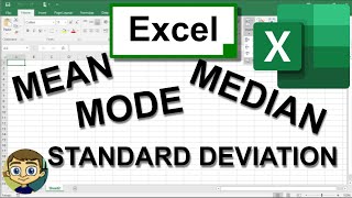 Calculate Mean Median Mode and Standard Deviation in Excel [upl. by Waldner]