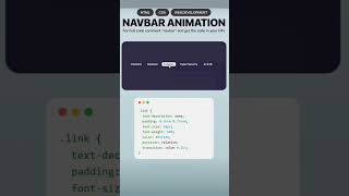 Navbar Animation build using html css javascript trending learning webdevelopment programming [upl. by Ylrebmic]