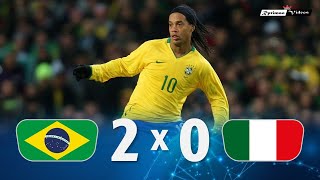 Brasil 2 x 0 Italy Ronaldinho amp Robinho Show ● 2009 Friendly Extended Goals amp Highlights HD [upl. by Amorete412]