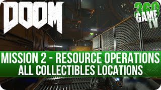 Doom Mission 2 All Collectibles Secrets Collectibles Data Logs Automaps Elite Guards Drones [upl. by Esidarap159]