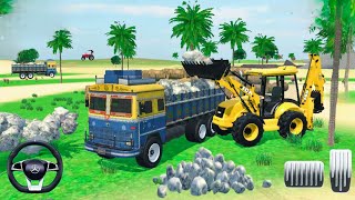 Drive Big JCB And Unloading Stones Dumper Truck In Game 🔥 jcb dumper truck game [upl. by Somar]