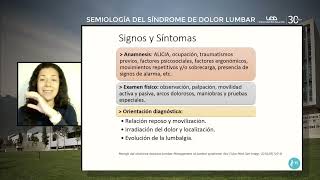 Semiología del Síndrome de dolor lumbar SDL [upl. by Greenlee]