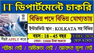 রাজ্যের IT ডিপার্টমেন্টে চাকরি 2024  IT Department Recruitment 2024  Govt Jobs  itjobs job [upl. by Ridglee]