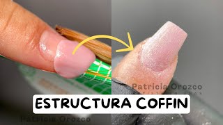 Tutorial de uña coffin escultural  clases de acrílico [upl. by Rotman76]