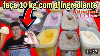 10 KG DE SORVETE CASEIRO DE MASSA COM UM INGREDIENTE PRINCIPAL [upl. by Kacie36]