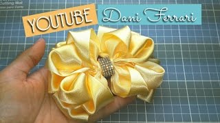 COMO FAZER LAÇOS DE FITA DE CETIM  TUTORIAL PASSO A PASSO  RIBBON BOW HAIR  Dani Ferrari [upl. by Fokos]