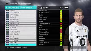 PES 2018 ROSENBORG BK created players stats [upl. by Plate]