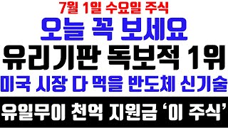 주식 반도체 소부장 세계 최초 미국 정부 천억 지원금 획득 유리기판 이 주식 지금부터 크게 뛸 겁니다 반도체주가전망 SKC 7월주가전망 7월대폭락 삼성전기전망 [upl. by Screens]