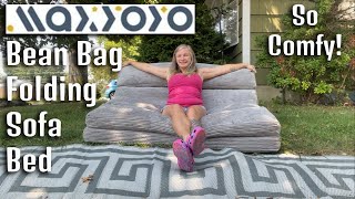 MAXYOYO  Bean Bag Folding Sofa Bed Review [upl. by Figone886]