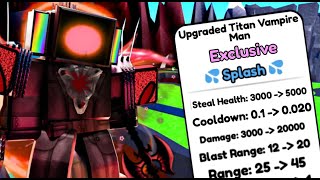 😱🔥I Got The NEW UPGRADED VAMPIRE MAN In Toilet Tower Defense 😍🤯 Roblox 😎 [upl. by Anilegna]