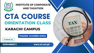 Certified Tax Advisor Course Karachi Campus Orientation Class [upl. by Cini915]