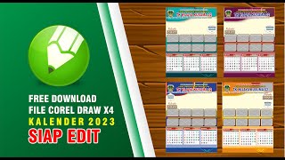 FREE FILE KALENDER 2023  FREE DOWNLOAD SIAP EDIT COREL DRAW X4 [upl. by Sirromad]