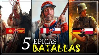 ✅TOP 5 BATALLAS mas Desiguales  Pocos vs Muchos  Batallas de Gaugamela concepción y mas💥 [upl. by Mcclenaghan]