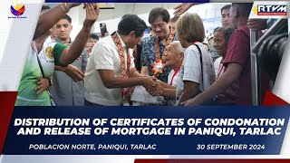 Distribution of Certificates of Condonation and Release of Mortgage in Paniqui Tarlac 09302024 [upl. by Carine]