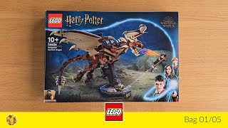 🎧 LEGO 76406 Harry Potter Hungarian Horntail Dragon box and bag 0105 no talking [upl. by Herahab890]