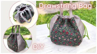 How To Make a Drawstring Bag Easy  Round Drawstring Bag Tutorial [upl. by Leidba774]