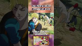 DEL PEOR AL MEJOR OPENING DE JOJOS PARTE 9  Jojos Bizarre Adventure jojo anime shorts [upl. by Iran219]