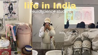 Life in India 🇮🇳  neuroscience student living alone cooking and more [upl. by Eicirtap660]