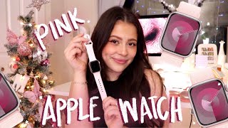 Pink Apple Watch Series 9 Unboxing not professional 🎀💓⌚️ [upl. by Selene]