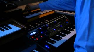 Jam Moog Little Phatty with DSI Mopho Keys Arturia Minibrute Korg Wavestation EX and REWO [upl. by Nahgeem445]