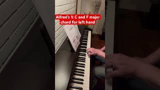 C amp F major chord for left hand Alfred’s basic adult piano course level 1 piano by Borédas Dionys [upl. by Uis]