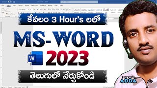 MsWord 2023 Tutorial in Telugu  తెలుగులో   Learn Basic to Adv MsWord in Telugu 3 Hours [upl. by Jodi]