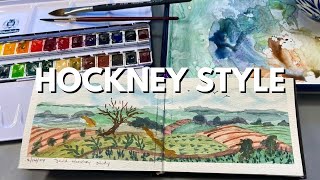 Painting A David Hockney Style Watercolor [upl. by Lyckman142]