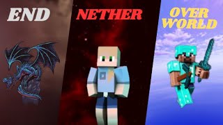 The Different Skies In Different Dimension  OVERWORLD  NETHER  END dimensions minecraft [upl. by Asiuqram]