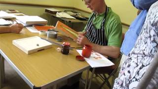 1 Aidan Hart applying shellac for oil gilding [upl. by Nyrmac504]