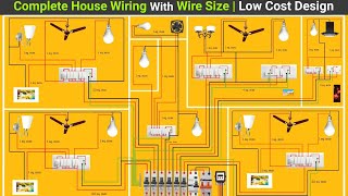 Complete electrical house wiring with wire size for all room [upl. by Ennovy524]