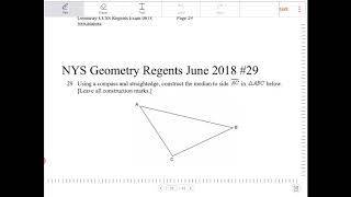 NYS Geometry Regents June 2018 question 29 [upl. by Birdella531]