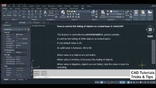 LAYLOCKFADECTL AutoCAD Layer fading control Autocad Lock layer Autocad Layer transparency Autocad [upl. by Emirak810]