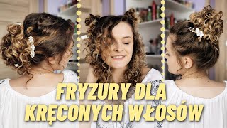 PROSTE FRYZURY DLA KRĘCONYCH WŁOSÓW NA WESELE STUDNIÓWKĘ [upl. by Nolra]