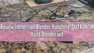 Review Immersion Blender Handheld OUTRONSM Hand Blender with 4point thickened SS blades Milk Frot [upl. by Dub]