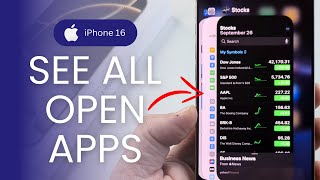 iPhone 16 How To See All Open Apps And Close Them [upl. by Atsahs530]