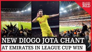 Liverpool fans sing NEW Diogo Jota chant at the Emirates in League Cup Win v Arsenal  FAN FOOTAGE [upl. by Ennyletak]