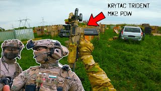 Destroying Players With Completely Stock Airsoft Replica Krytac Trident MK2 PDW [upl. by Valdas]