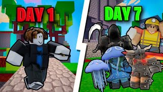 How many KITS can i get in 7 DAYS Roblox Bedwars [upl. by Anahsal]