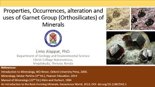 Properties Occurrences alteration and uses of Garnet Group Orthosilicates of Minerals [upl. by Newby]